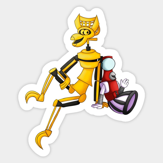 MST3k Tom Servo and Crow Sticker by CaptainShivers